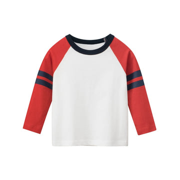 Image of Chic & comfy full-sleeve kids tee, ages 2-9. Elevate their style effortlessly. Shop now at OleOle.