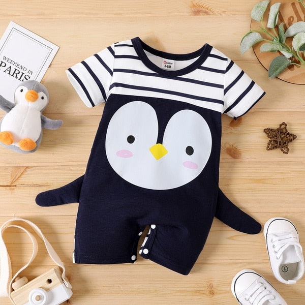 Summer Style Short Sleeve Romper Bodysuit (0 18 Months) Navy 0-3  Months