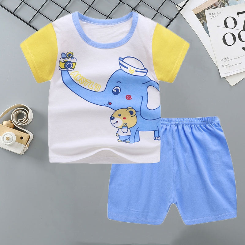 Image of Baby T-Shirt & Pant Set (9m - 5yrs). Stylish comfort for your little one's summer adventures! Shop now at OleOle.