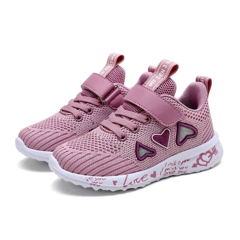 Image of Light Mesh Girls Running Sneakers for ages 2-8 years from OleOle. The sneakers feature a breathable mesh design for comfort during physical activity.