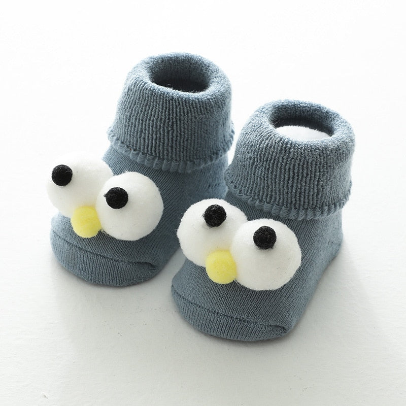 Image of Cute newborn cartoon socks for 0-3 years. Adorable unisex design for tiny toes. Perfect baby gift! Shop now at OleOle.