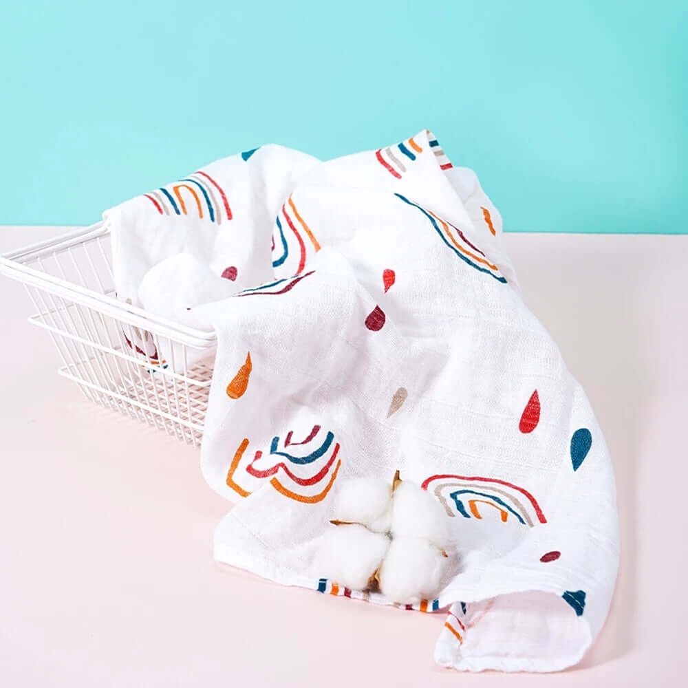 Image of Bamboo Cotton Muslin Bibs Gift Set - 5pcs. Soft, Stylish, and Ideal for Your Baby. Perfect Gift. On Sale Now at OleOle!