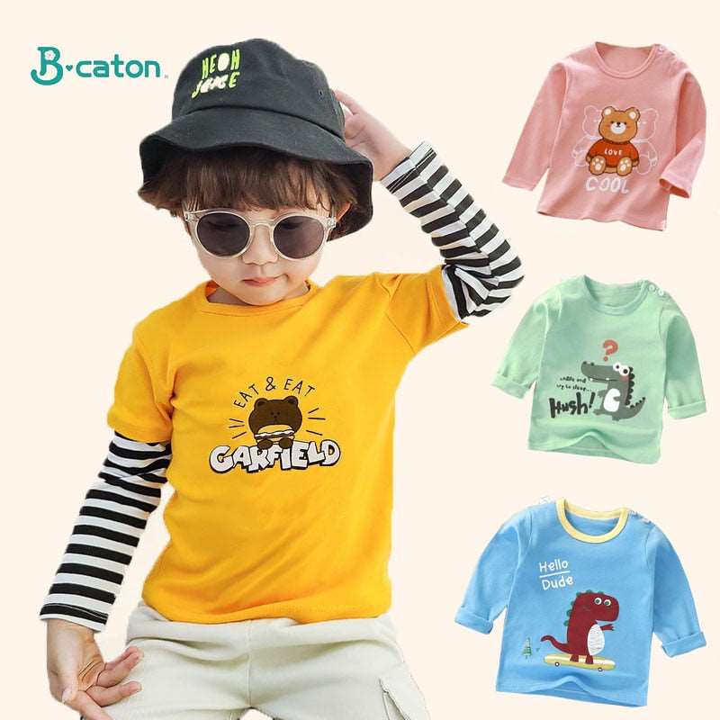 Image of Cute Cartoon Tops: Perfect T-shirts for Boys & Girls (2-6 Years). Playful style for your little ones! Shop now at OleOle.