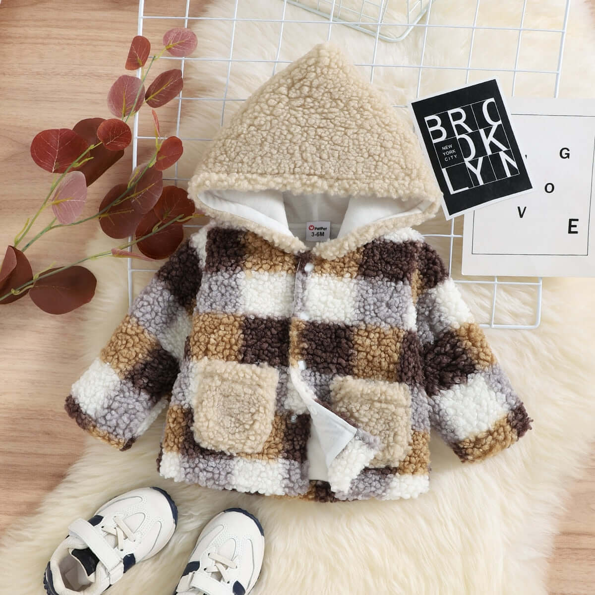 Image of Adorable baby boy's hooded winter sweater coat for 3m - 2yrs. Stay cosy in style. Shop now at OleOle.