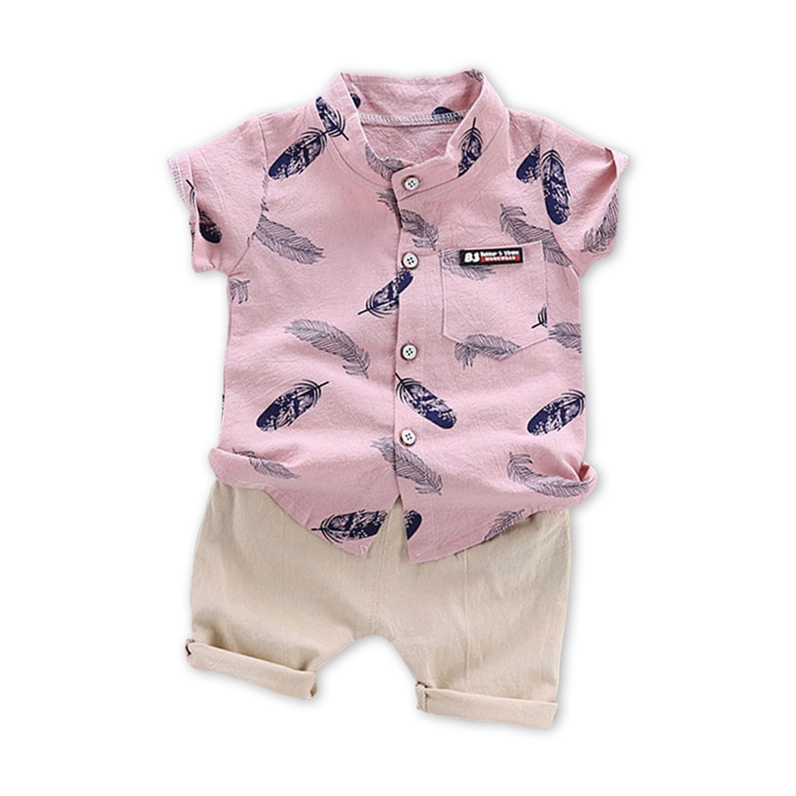 Image of Linen Shirts and Shorts Set for Baby Boys - Cute and Comfortable Outfit by OleOle