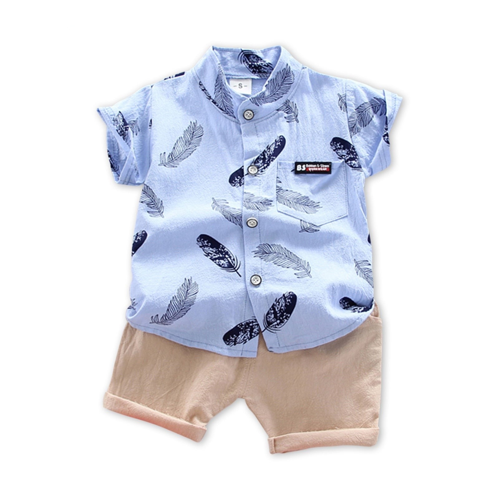 Image of Linen Shirts and Shorts Set for Baby Boys - Cute and Comfortable Outfit by OleOle