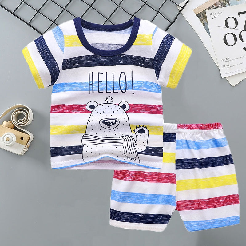 Image of Baby T-Shirt & Pant Set (9m - 5yrs). Stylish comfort for your little one's summer adventures! Shop now at OleOle.