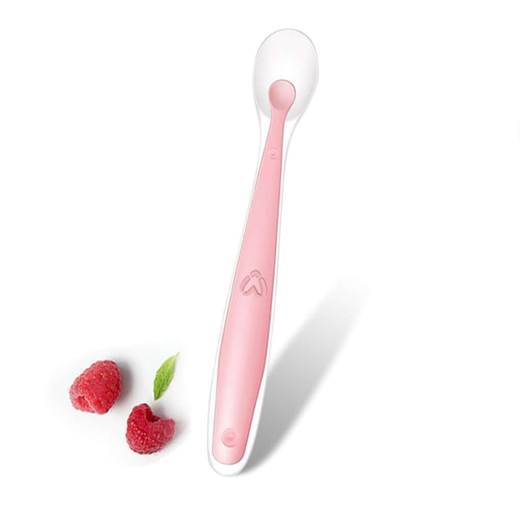 Image of Baby Silicone Spoon: Soft, Safe, and On Sale at OleOle! Complete with Storage Box for a Mess-Free Feeding Experience.