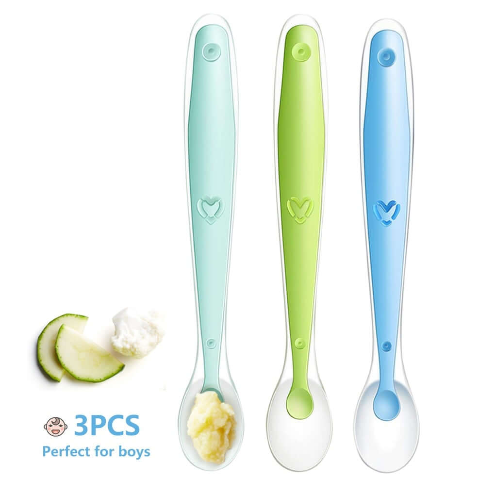 Image of Baby Silicone Spoon: Soft, Safe, and On Sale at OleOle! Complete with Storage Box for a Mess-Free Feeding Experience.