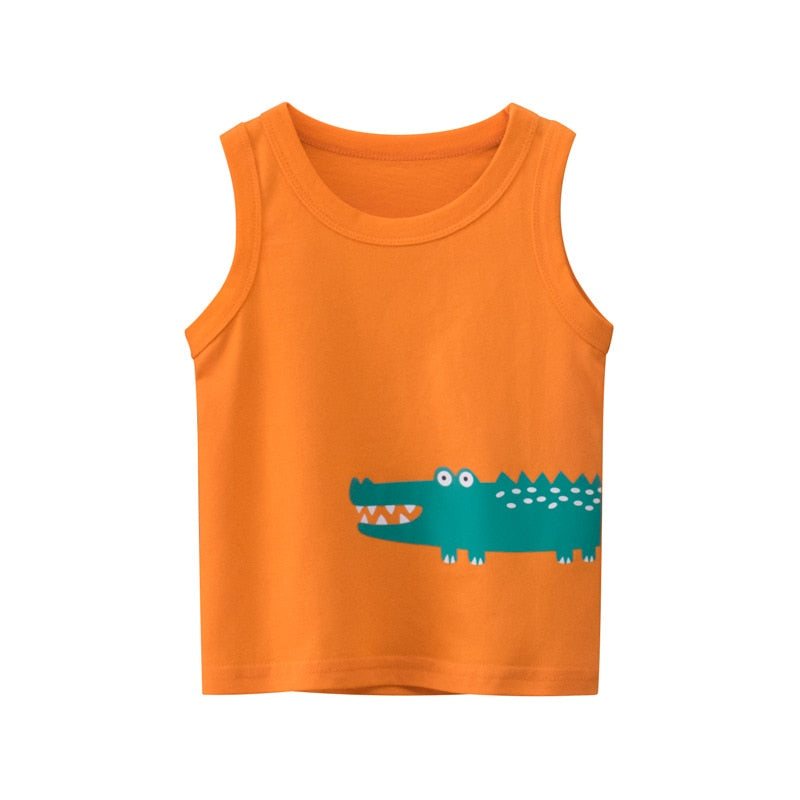 Image of Dino, Shark & Croc prints on baby tees (1-6 yrs). Shop now at OleOle.