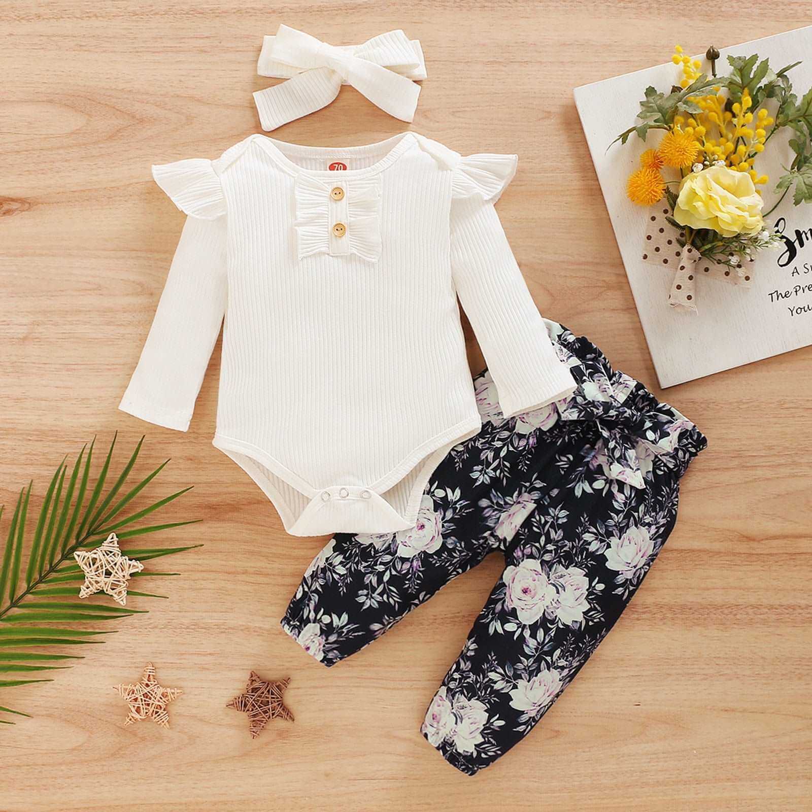 A formal baby girl outfit set from OleOle, consisting of three pieces of cloth, suitable for ages one to two years.